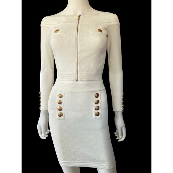 unknown Dresses & Skirts - Two-Piece Set Jacket Zip + Mini Skirt White S